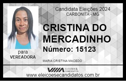 Candidato CRISTINA DO MERCADINHO 2024 - CARBONITA - Eleições