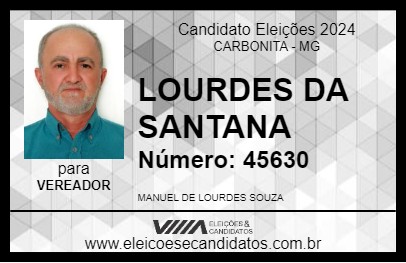 Candidato LOURDES DA SANTANA 2024 - CARBONITA - Eleições