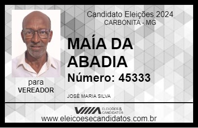 Candidato MAÍA DA ABADIA 2024 - CARBONITA - Eleições