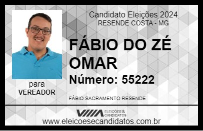 Candidato FÁBIO DO ZÉ OMAR 2024 - RESENDE COSTA - Eleições