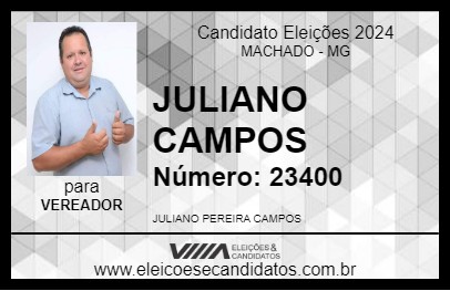 Candidato JULIANO CAMPOS 2024 - MACHADO - Eleições