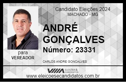 Candidato ANDRÉ GONÇALVES 2024 - MACHADO - Eleições