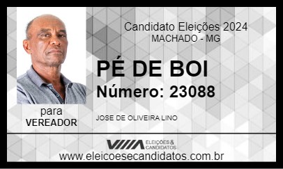 Candidato PÉ DE BOI 2024 - MACHADO - Eleições