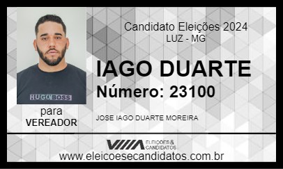 Candidato IAGO DUARTE 2024 - LUZ - Eleições