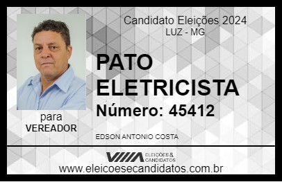 Candidato PATO ELETRICISTA 2024 - LUZ - Eleições