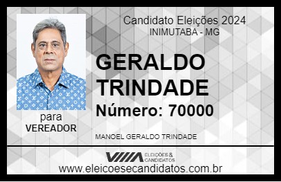 Candidato GERALDO TRINDADE 2024 - INIMUTABA - Eleições