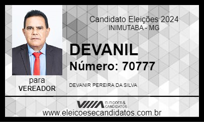 Candidato DEVANIL 2024 - INIMUTABA - Eleições