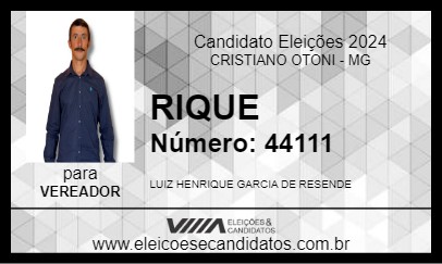 Candidato RIQUE 2024 - CRISTIANO OTONI - Eleições