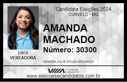 Candidato AMANDA MACHADO 2024 - CURVELO - Eleições