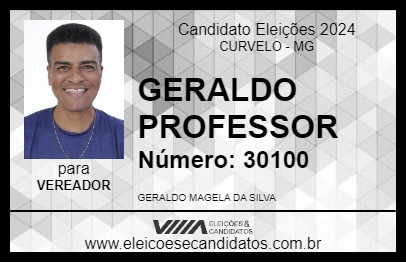 Candidato GERALDO PROFESSOR 2024 - CURVELO - Eleições