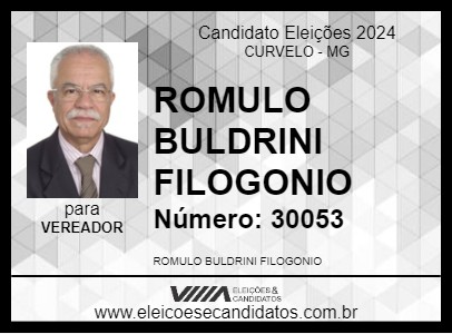 Candidato ROMULO BULDRINI FILOGONIO 2024 - CURVELO - Eleições