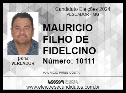 Candidato MAURICIO FILHO DE FIDELCINO 2024 - PESCADOR - Eleições