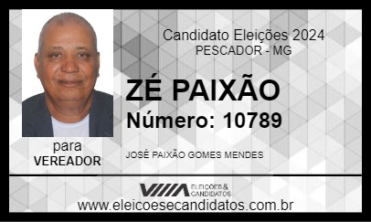 Candidato ZÉ PAIXÃO 2024 - PESCADOR - Eleições