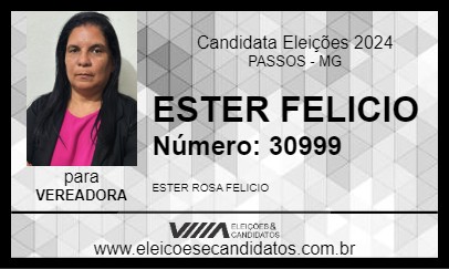 Candidato ESTER FELICIO 2024 - PASSOS - Eleições