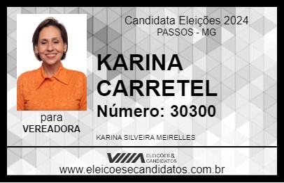 Candidato KARINA CARRETEL 2024 - PASSOS - Eleições