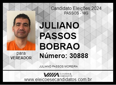 Candidato JULIANO PASSOS BOBRAO 2024 - PASSOS - Eleições