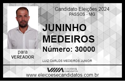 Candidato JUNINHO MEDEIROS 2024 - PASSOS - Eleições