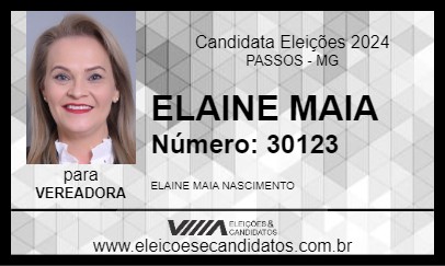 Candidato ELAINE MAIA 2024 - PASSOS - Eleições