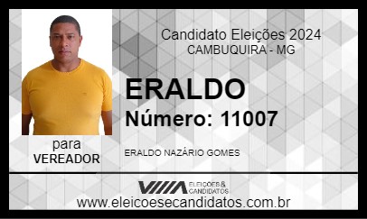 Candidato ERALDO 2024 - CAMBUQUIRA - Eleições