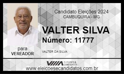 Candidato VALTER SILVA 2024 - CAMBUQUIRA - Eleições