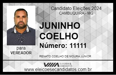 Candidato JUNINHO COELHO 2024 - CAMBUQUIRA - Eleições