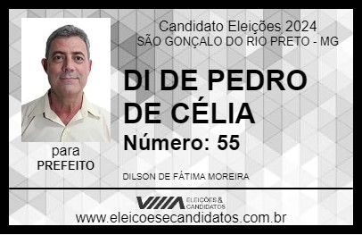 Candidato DI DE PEDRO DE CÉLIA 2024 - SÃO GONÇALO DO RIO PRETO - Eleições