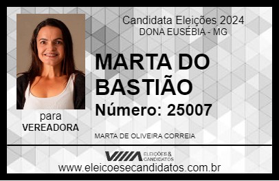 Candidato MARTA DO BASTIÃO 2024 - DONA EUSÉBIA - Eleições