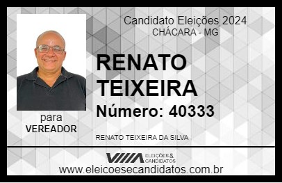 Candidato RENATO TEIXEIRA 2024 - CHÁCARA - Eleições