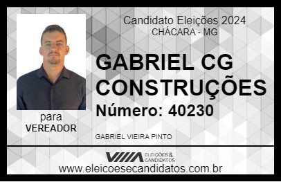 Candidato GABRIEL CG CONSTRUÇÕES 2024 - CHÁCARA - Eleições