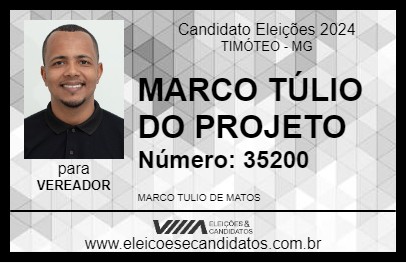 Candidato MARCO TÚLIO DO PROJETO 2024 - TIMÓTEO - Eleições