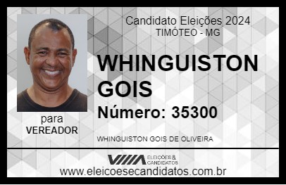 Candidato WHINGUISTON GOIS 2024 - TIMÓTEO - Eleições