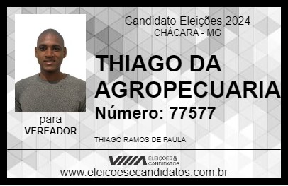 Candidato THIAGO DA AGROPECUARIA 2024 - CHÁCARA - Eleições