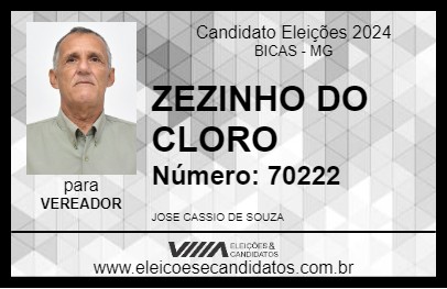 Candidato ZEZINHO DO CLORO 2024 - BICAS - Eleições