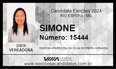 Candidato SIMONE 2024 - RIO ESPERA - Eleições