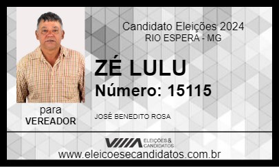 Candidato ZÉ LULU 2024 - RIO ESPERA - Eleições