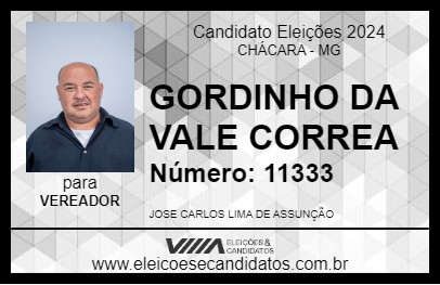 Candidato GORDINHO DA VALE CORREA 2024 - CHÁCARA - Eleições