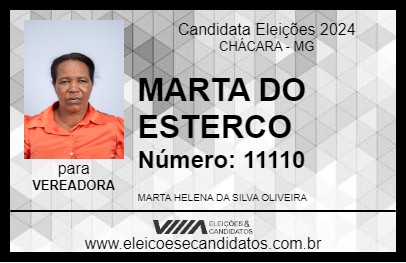 Candidato MARTA DO ESTERCO 2024 - CHÁCARA - Eleições