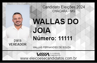 Candidato WALLAS DO JOIA 2024 - CHÁCARA - Eleições