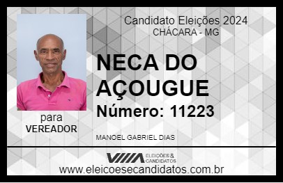 Candidato NECA DO AÇOUGUE 2024 - CHÁCARA - Eleições