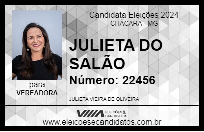 Candidato JULIETA DO SALÃO 2024 - CHÁCARA - Eleições