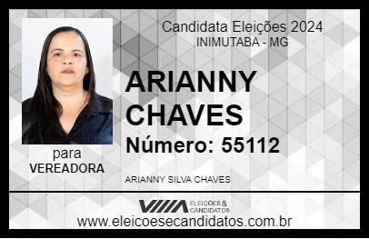 Candidato ARIANNY CHAVES 2024 - INIMUTABA - Eleições