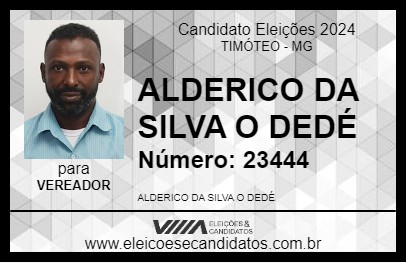 Candidato ALDERICO DA SILVA O DEDÉ 2024 - TIMÓTEO - Eleições