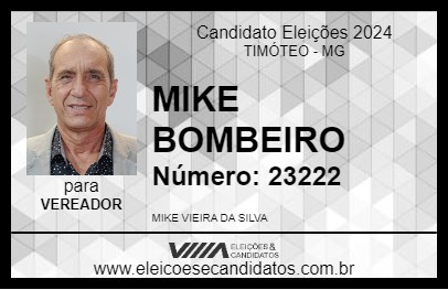 Candidato MIKE BOMBEIRO 2024 - TIMÓTEO - Eleições