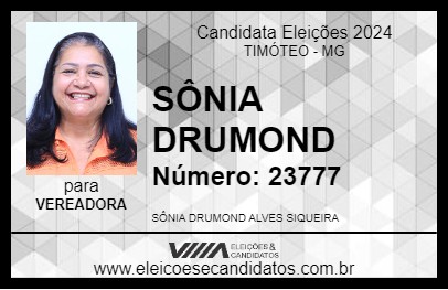 Candidato SÔNIA DRUMOND 2024 - TIMÓTEO - Eleições