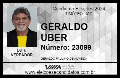 Candidato GERALDO UBER 2024 - TIMÓTEO - Eleições