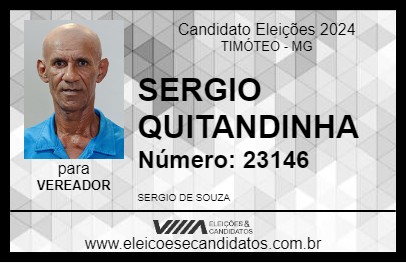 Candidato SERGIO QUITANDINHA 2024 - TIMÓTEO - Eleições