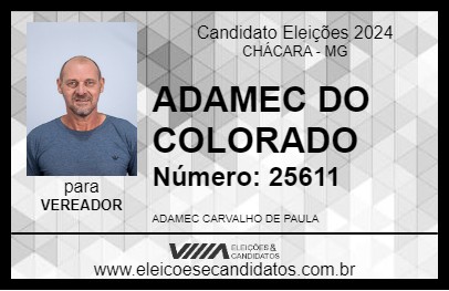 Candidato ADAMEC DO COLORADO 2024 - CHÁCARA - Eleições