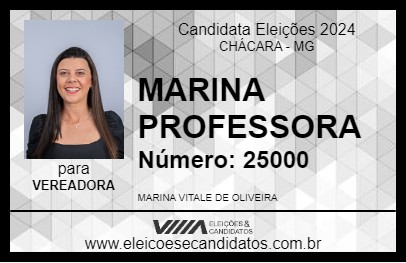 Candidato MARINA PROFESSORA 2024 - CHÁCARA - Eleições