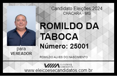 Candidato ROMILDO DA TABOCA 2024 - CHÁCARA - Eleições