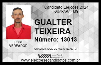 Candidato GUALTER TEIXEIRA 2024 - GUARARÁ - Eleições